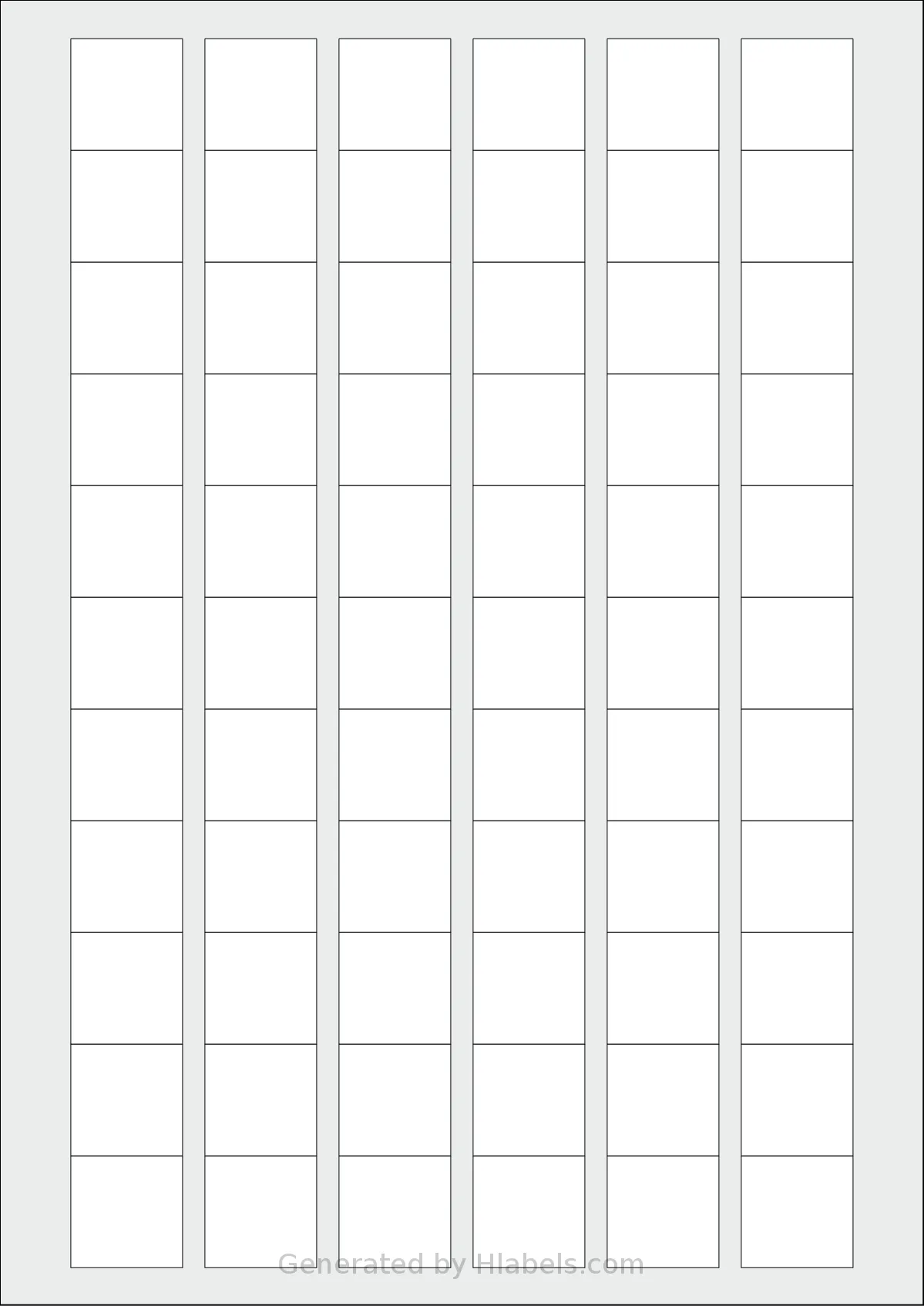 Herma® 10107 template with 66 square 25.4 x 25.4 millimeter labels per sheet, on A4-size adhesive blank label sheets.