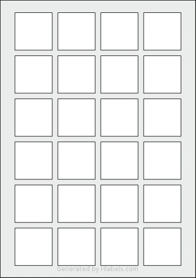 Herma® 10108 Template Herma® 10108 template with 24 square 40 x 40 millimeter labels per sheet, on A4-size adhesive blank label sheets.