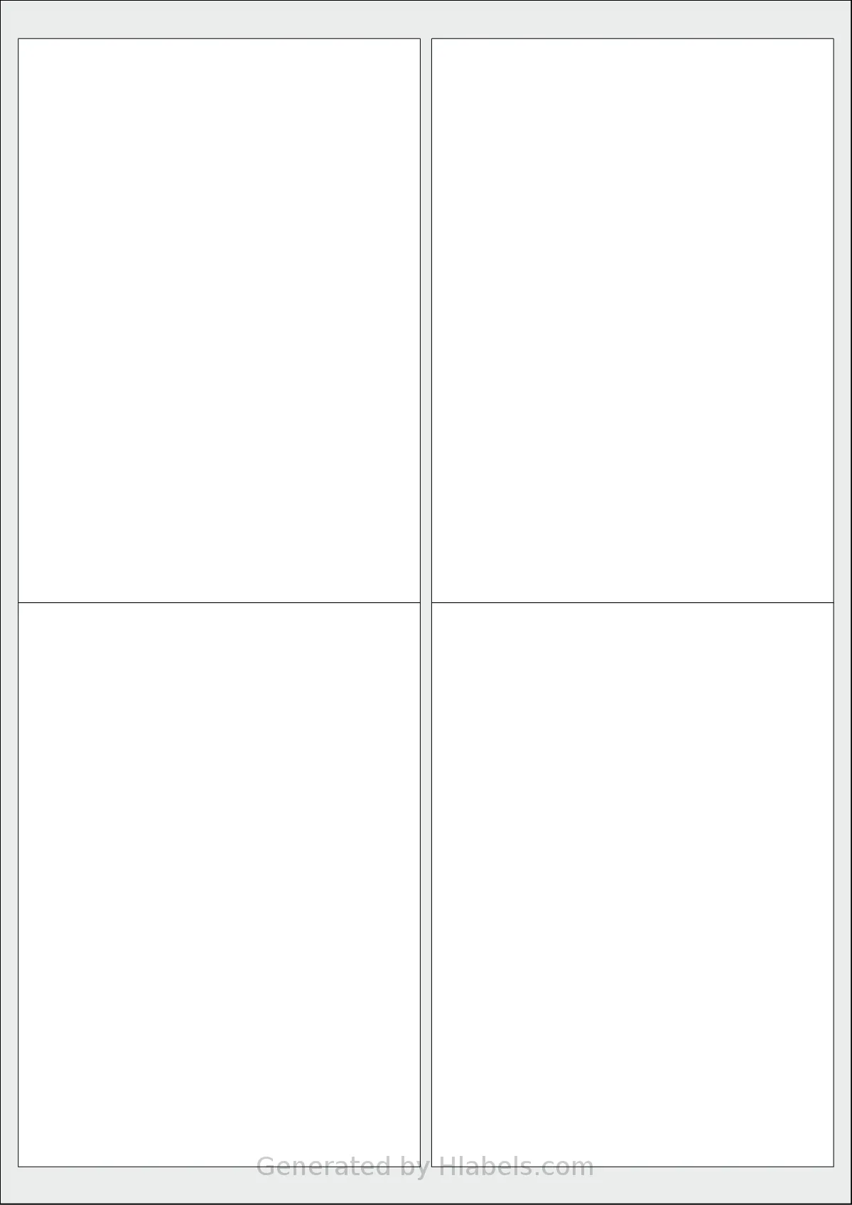 Herma® 4250 template with 4 rectangular 99.1 x 139 millimeter labels per sheet, on A4-size adhesive blank label sheets.