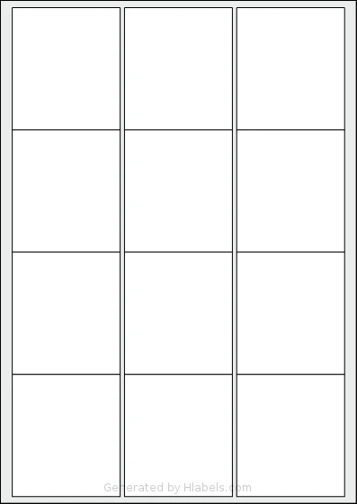 Herma® 4266 Template Herma® 4266 template with 12 rectangular 63.5 x 72 millimeter labels per sheet, on A4-size adhesive blank label sheets.