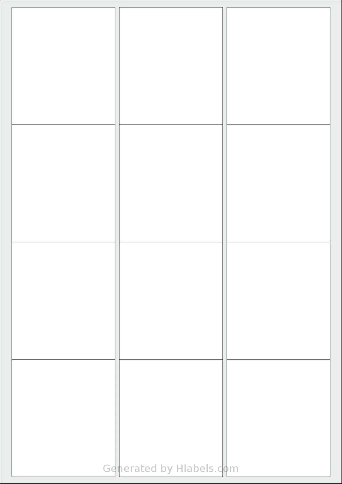 Herma® 4266 template with 12 rectangular 63.5 x 72 millimeter labels per sheet, on A4-size adhesive blank label sheets.