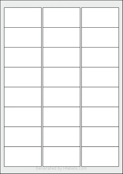 Herma® 4645 Template Herma® 4645 template with 24 rectangular 63.5 x 33.9 millimeter labels per sheet, on A4-size adhesive blank label sheets.