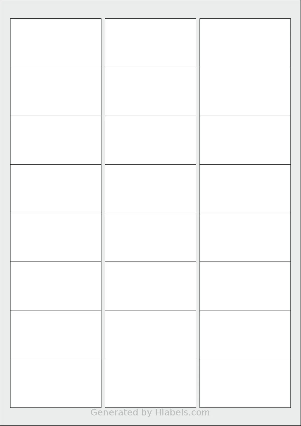 Herma® 4645 template with 24 rectangular 63.5 x 33.9 millimeter labels per sheet, on A4-size adhesive blank label sheets.