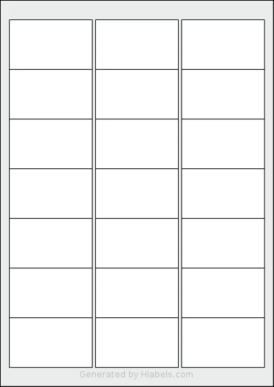 Herma® 4677 Template Herma® 4677 template with 21 rectangular 63.5 x 38.1 millimeter labels per sheet, on A4-size adhesive blank label sheets.