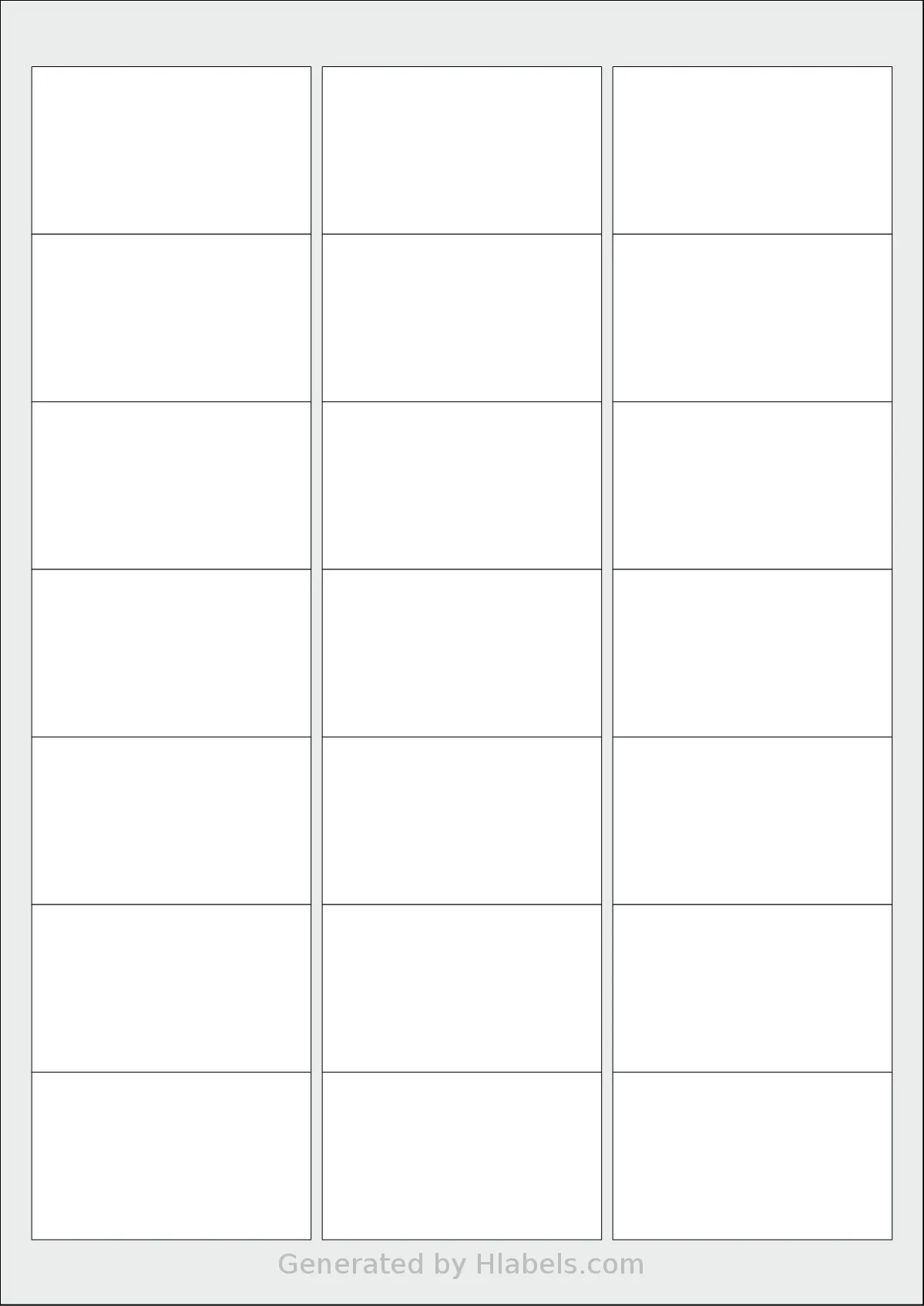 Herma® 4677 template with 21 rectangular 63.5 x 38.1 millimeter labels per sheet, on A4-size adhesive blank label sheets.