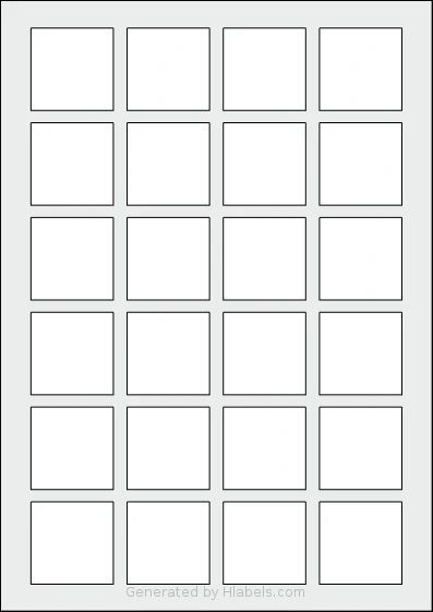 Herma® 9642 Template Herma® 9642 template with 24 square 40 x 40 millimeter labels per sheet, on A4-size adhesive blank label sheets.