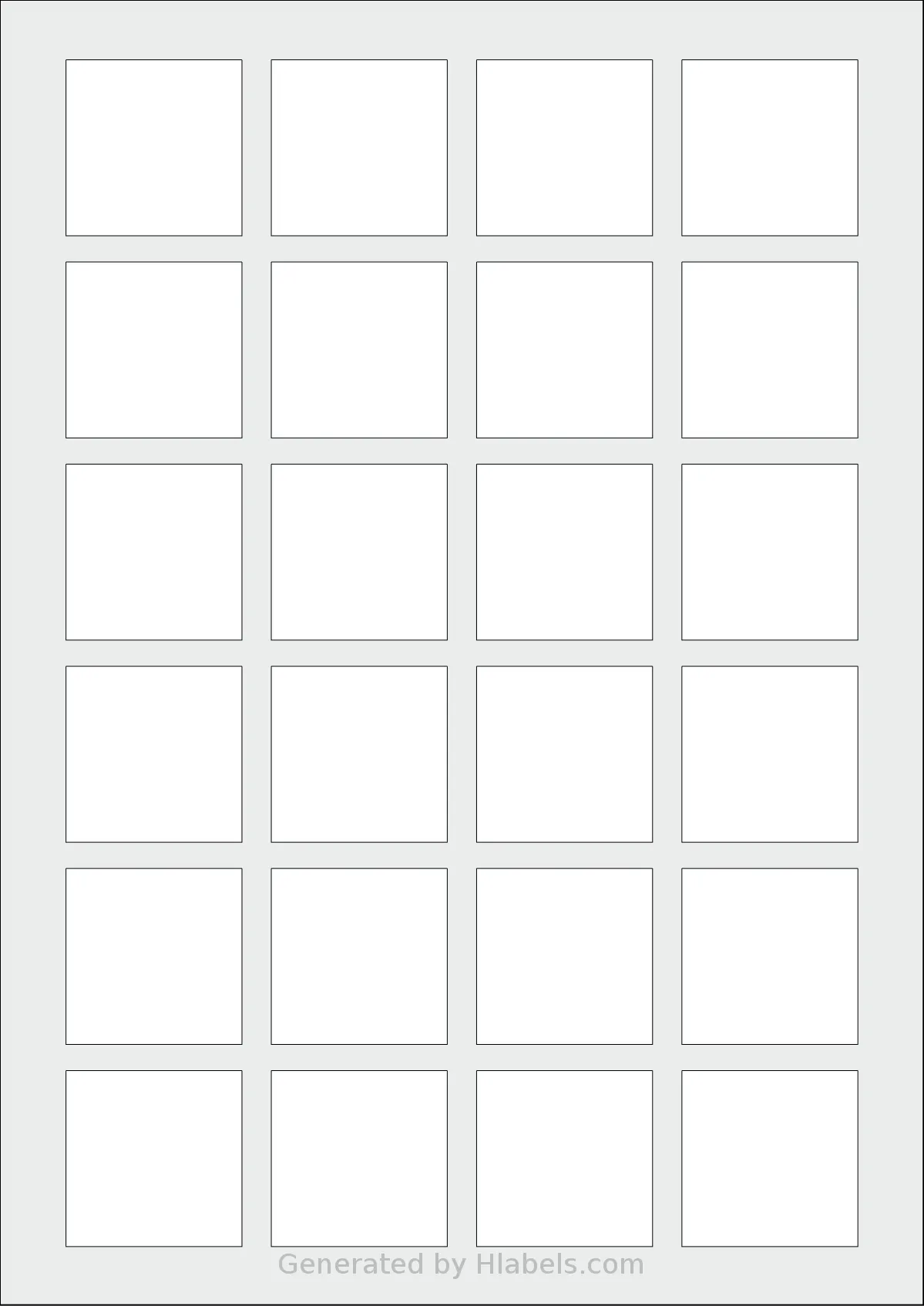 Herma® 9642 template with 24 square 40 x 40 millimeter labels per sheet, on A4-size adhesive blank label sheets.
