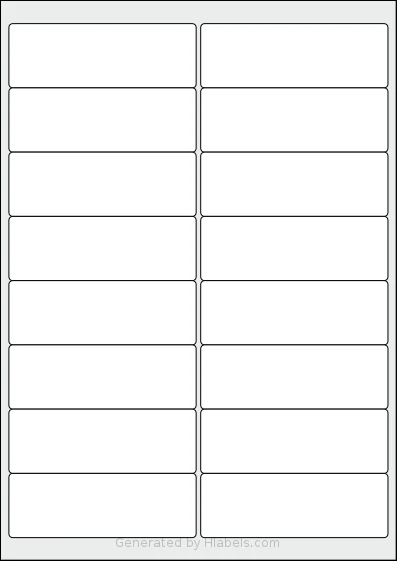 iSOUL® LP16 template with 16 rectangular 99.1 x 34 millimeter labels per sheet, on A4-size adhesive blank label sheets.