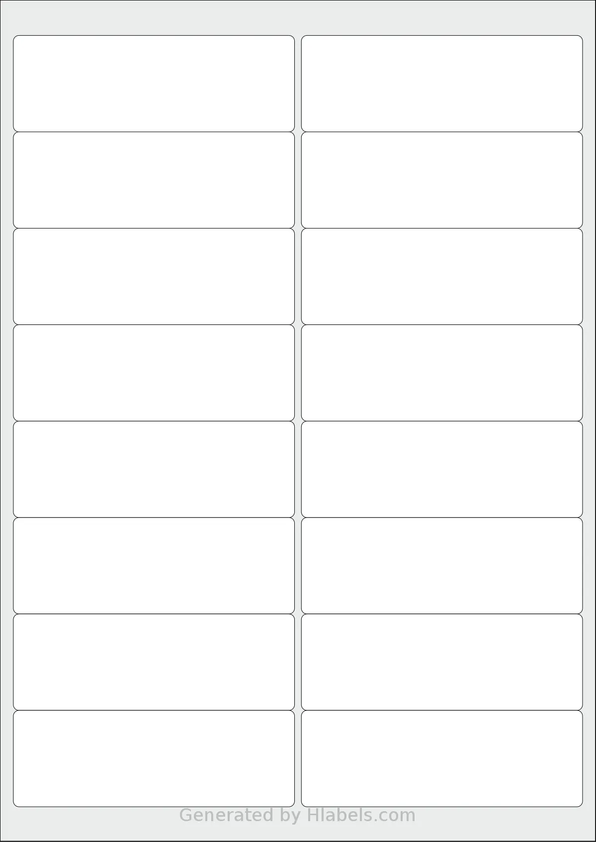 iSOUL® LP16 template with 16 rectangular 99.1 x 34 millimeter labels per sheet, on A4-size adhesive blank label sheets.
