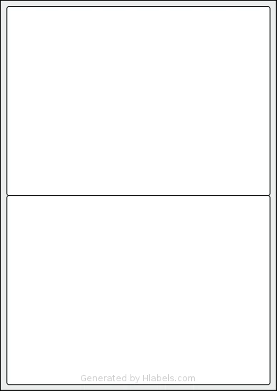 iSOUL® LP2 template with 2 rectangular 199.6 x 143.5 millimeter labels per sheet, on A4-size adhesive blank label sheets.