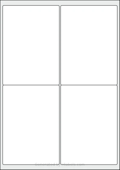 iSOUL® LP4 template with 8 rectangular 99.1 x 67.7 millimeter labels per sheet, on A4-size adhesive blank label sheets.