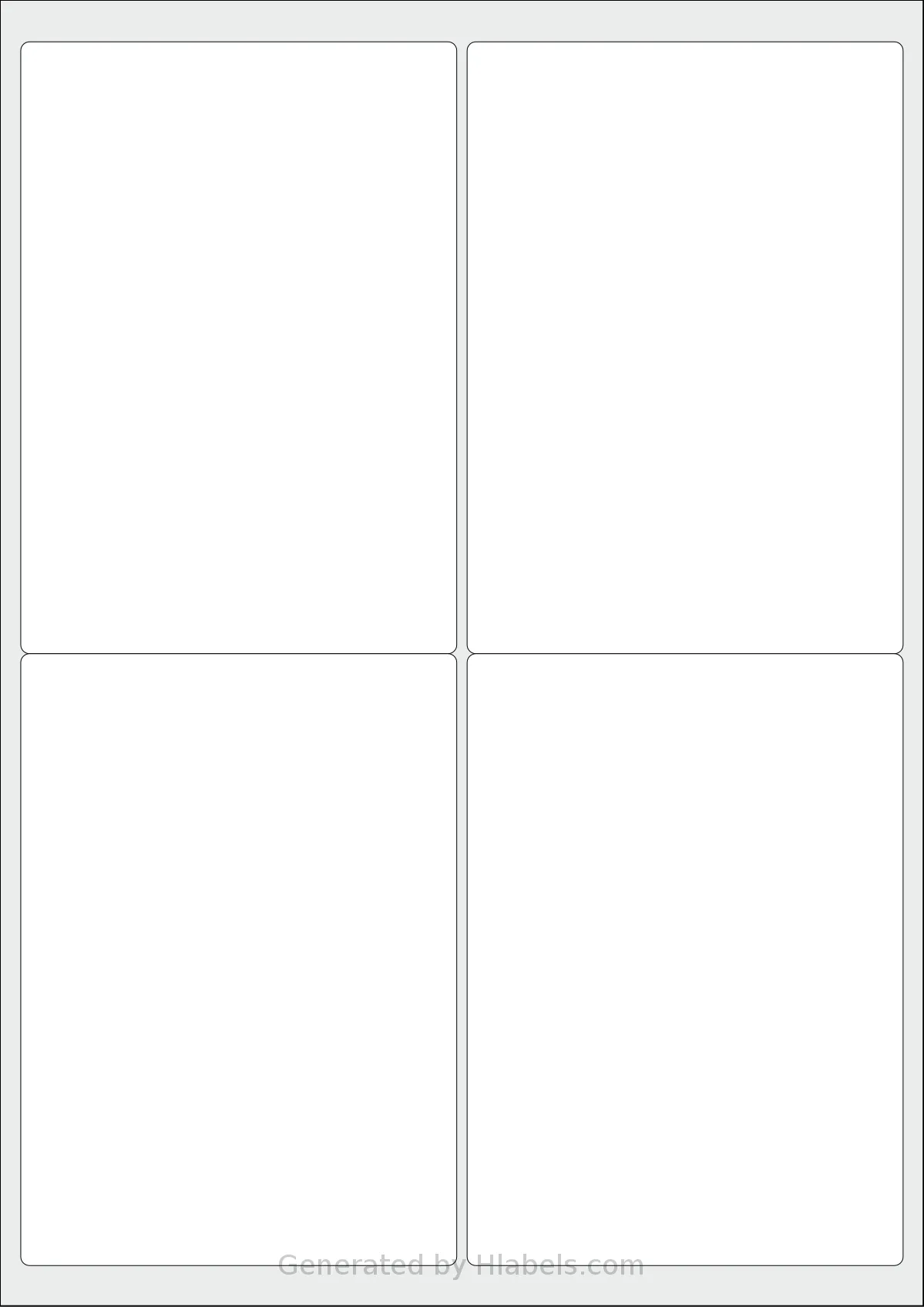 iSOUL® LP4 template with 8 rectangular 99.1 x 67.7 millimeter labels per sheet, on A4-size adhesive blank label sheets.