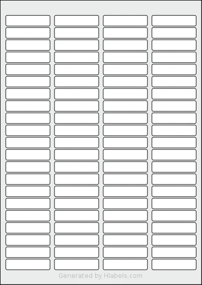 iSOUL® LP84 template with 84 rectangular 46 x 11.11 millimeter labels per sheet, on A4-size adhesive blank label sheets.