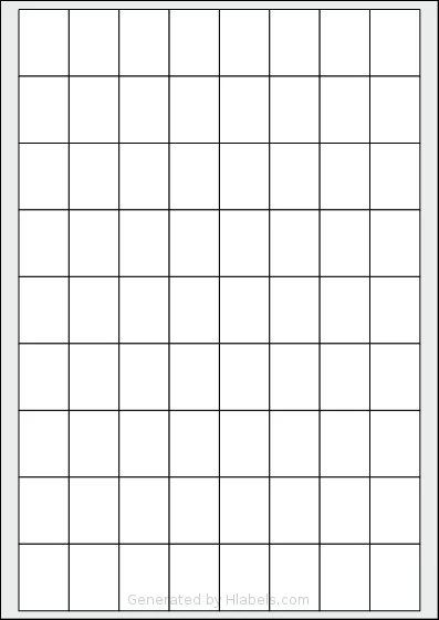 LabelLine® LL-115 template with 72 rectangular 24 x 32 millimeter labels per sheet, on A4-size adhesive blank label sheets.