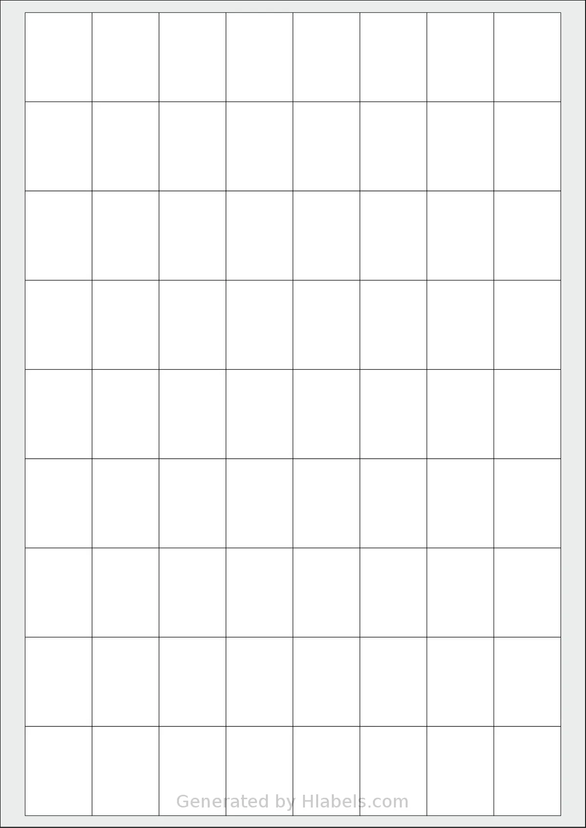 LabelLine® LL-115 template with 72 rectangular 24 x 32 millimeter labels per sheet, on A4-size adhesive blank label sheets.