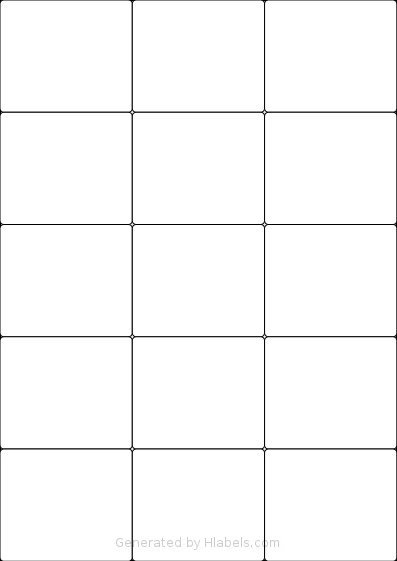 LabelPlanet® LP15-70 Template LabelPlanet® LP15-70 template with 15 rectangular 70 x 59.4 millimeter labels per sheet, on A4-size adhesive blank label sheets.