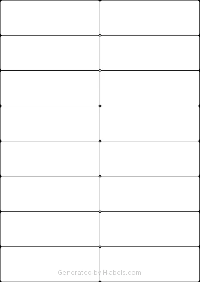 LabelPlanet® LP16-105 Template LabelPlanet® LP16-105 template with 16 rectangular 105 x 37.12 millimeter labels per sheet, on A4-size adhesive blank label sheets.