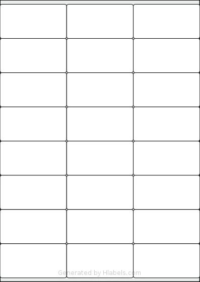 LabelPlanet® LP24-70SS Template LabelPlanet® LP24-70SS template with 24 rectangular 70 x 36 millimeter labels per sheet, on A4-size adhesive blank label sheets.