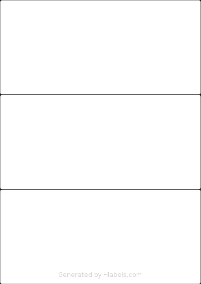 LabelPlanet® LP3-210 Template LabelPlanet® LP3-210 template with 3 rectangular 210 x 99 millimeter labels per sheet, on A4-size adhesive blank label sheets.