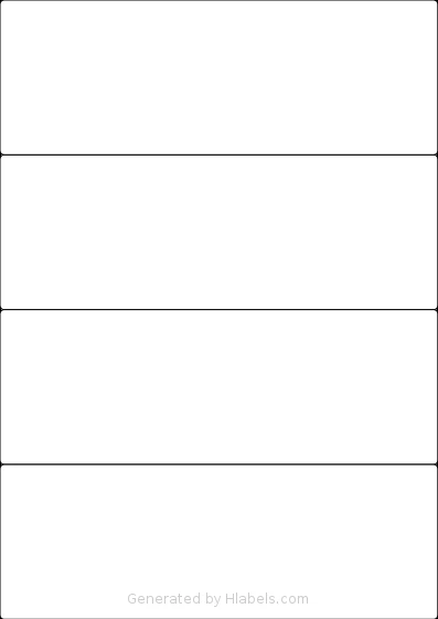 LabelPlanet® LP4-210 Template LabelPlanet® LP4-210 template with 4 rectangular 210 x 74.25 millimeter labels per sheet, on A4-size adhesive blank label sheets.