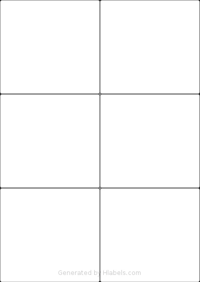 LabelPlanet® LP6-105 Template LabelPlanet® LP6-105 template with 6 rectangular 105 x 99 millimeter labels per sheet, on A4-size adhesive blank label sheets.