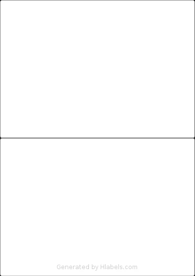 LotusLabels® LL02NSE template with 2 rectangular 210 x 148.5 millimeter labels per sheet, on A4-size adhesive blank label sheets.