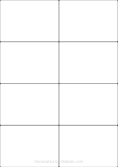 LotusLabels® LL08NSE template with 8 rectangular 105 x 74.25 millimeter labels per sheet, on A4-size adhesive blank label sheets.