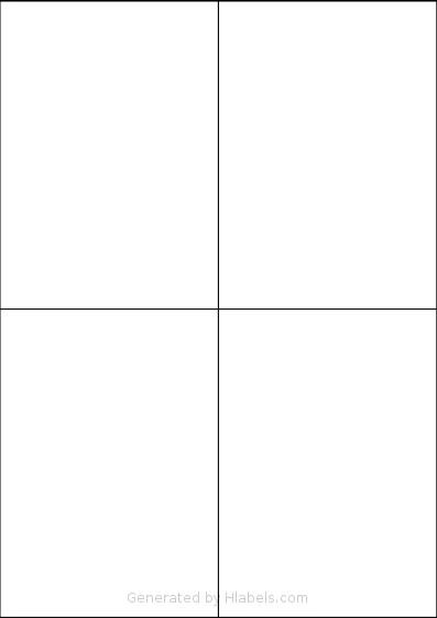 Lyreco® 143162 template with 4 rectangular 105 x 148 millimeter labels per sheet, on A4-size adhesive blank label sheets.