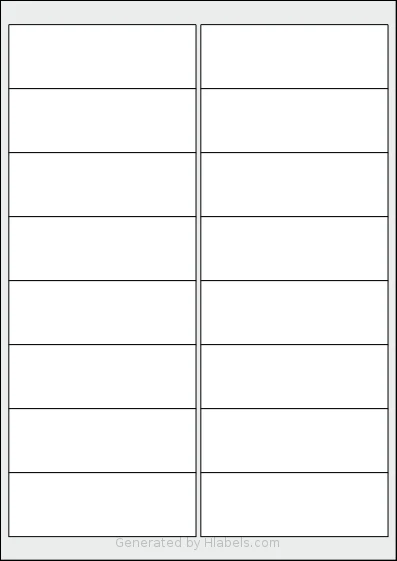 Lyreco® 151353 template with 16 rectangular 99.06 x 33.87 millimeter labels per sheet, on A4-size adhesive blank label sheets.