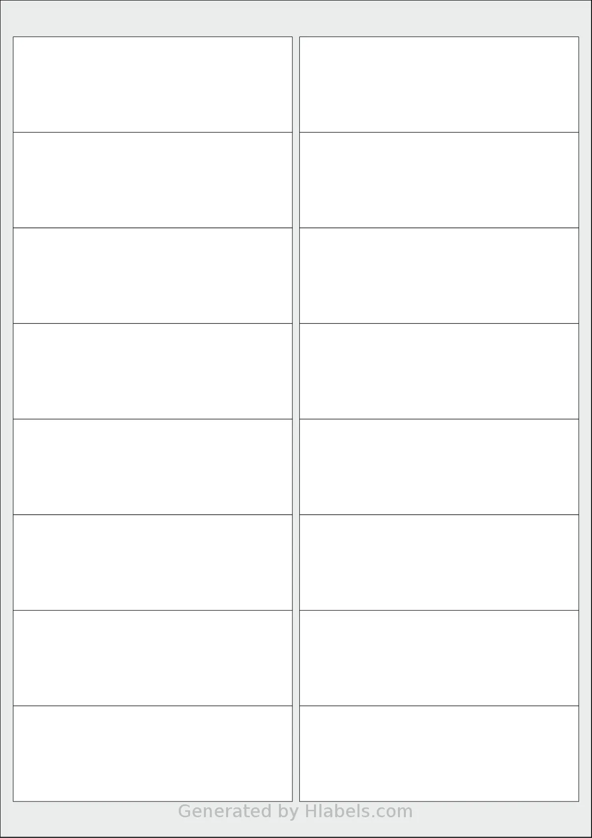 Lyreco® 151353 template with 16 rectangular 99.06 x 33.87 millimeter labels per sheet, on A4-size adhesive blank label sheets.