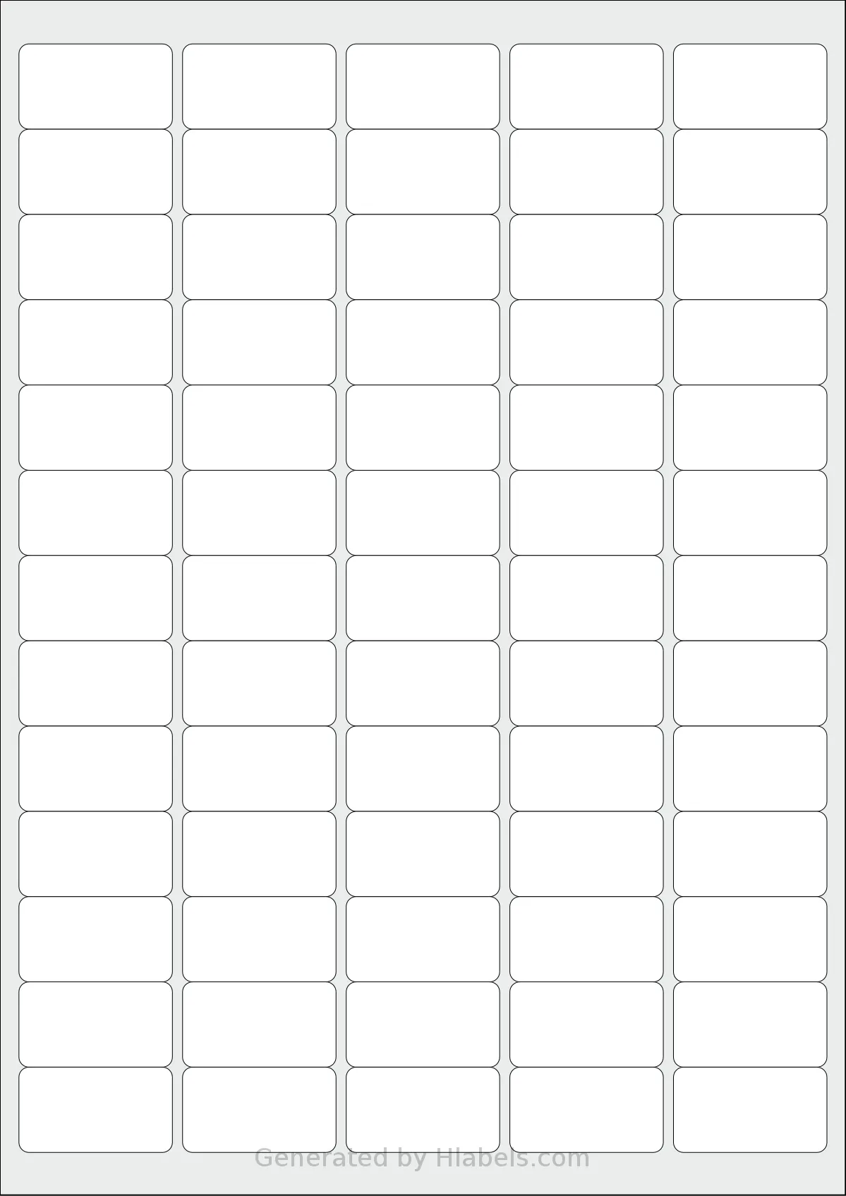 Lyreco® 466178 template with 65 rectangular 38.1 x 21.17 millimeter labels per sheet, on A4-size adhesive blank label sheets.