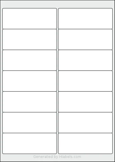 Lyreco® 993135 template with 14 rectangular 99.1 x 38.1 millimeter labels per sheet, on A4-size adhesive blank label sheets.