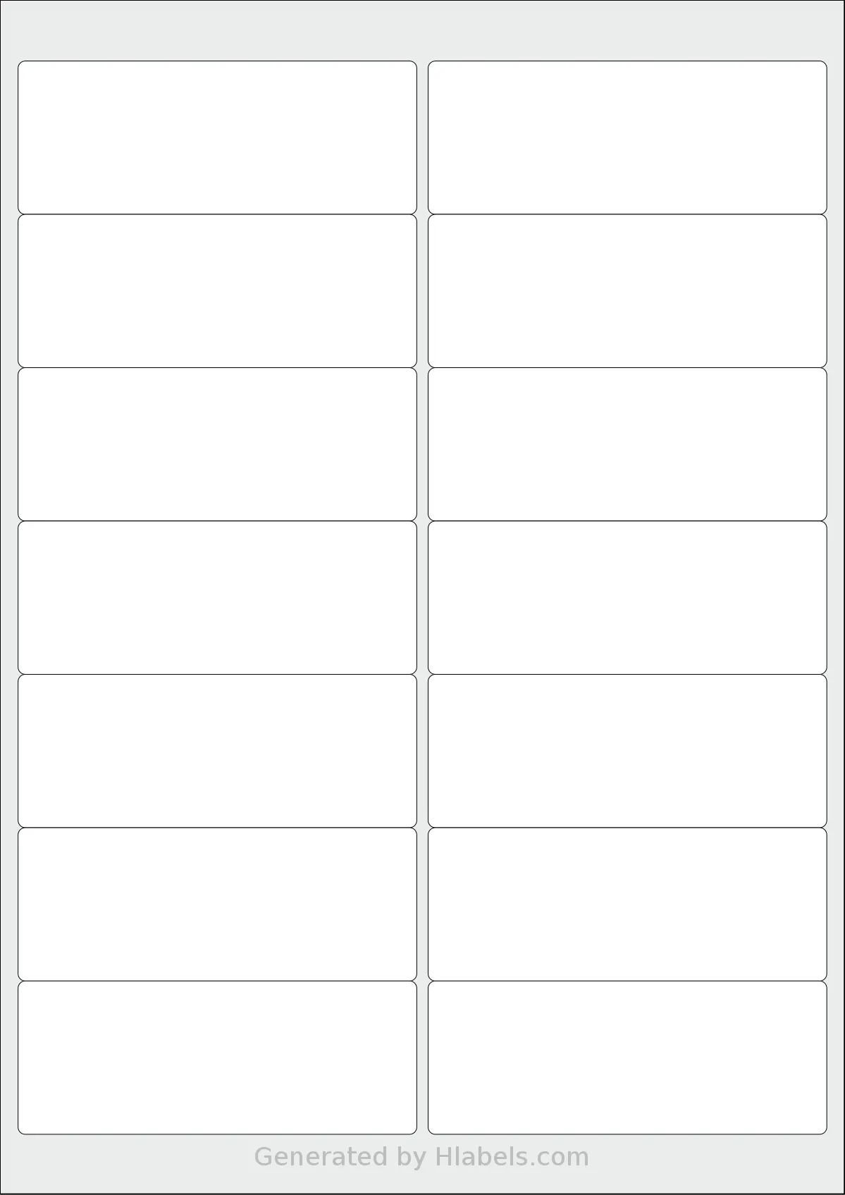 Lyreco® 993135 template with 14 rectangular 99.1 x 38.1 millimeter labels per sheet, on A4-size adhesive blank label sheets.