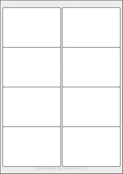 Lyreco® 993146 template with 8 rectangular 99.1 x 67.7 millimeter labels per sheet, on A4-size adhesive blank label sheets.