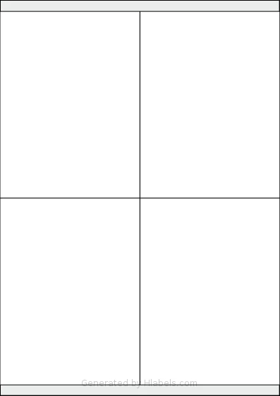 Megastar® LP4MS-105140 template with 4 rectangular 105 x 140 millimeter labels per sheet, on A4-size adhesive blank label sheets.