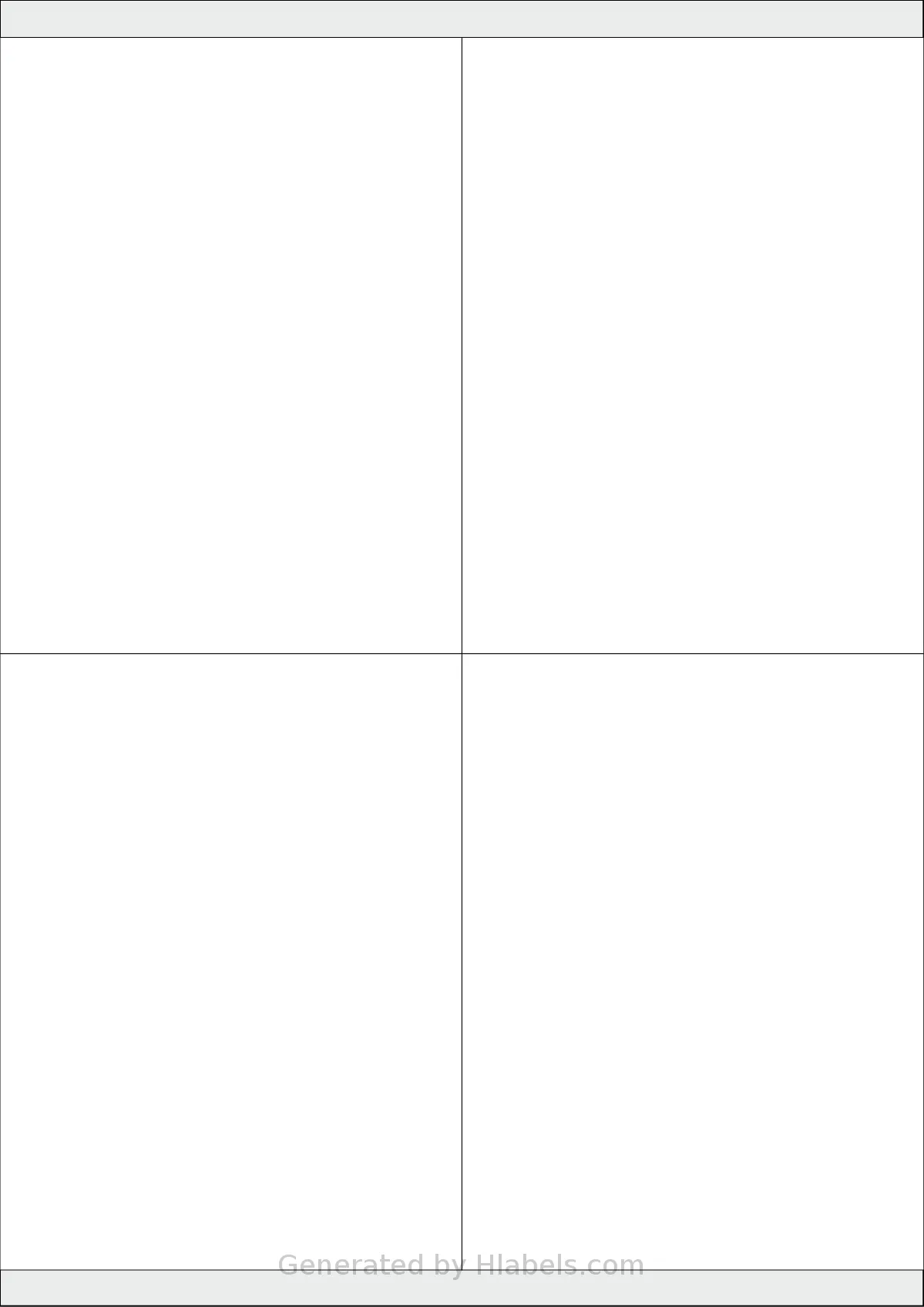 Megastar® LP4MS-105140 template with 4 rectangular 105 x 140 millimeter labels per sheet, on A4-size adhesive blank label sheets.
