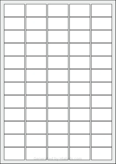 Megastar® LP4MS-3723 template with 60 rectangular 37 x 23 millimeter labels per sheet, on A4-size adhesive blank label sheets.