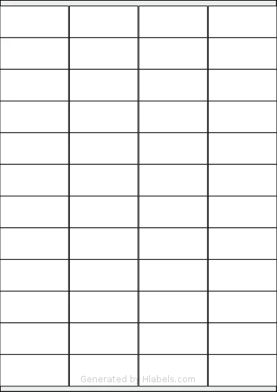 Megastar® LP4MS-5224 template with 48 rectangular 52 x 24 millimeter labels per sheet, on A4-size adhesive blank label sheets.