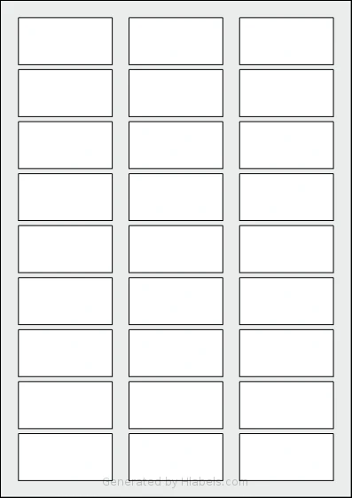 Megastar® LP4MS-5628 template with 27 rectangular 56 x 28 millimeter labels per sheet, on A4-size adhesive blank label sheets.