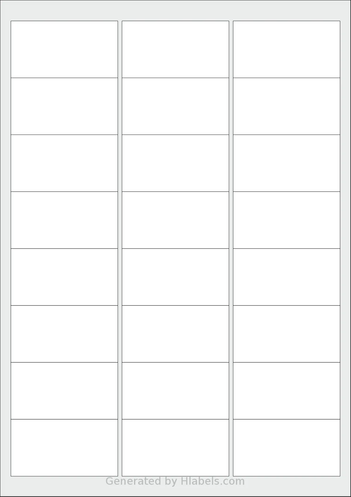Megastar® LP4MS-6434 template with 24 rectangular 64 x 34 millimeter labels per sheet, on A4-size adhesive blank label sheets.