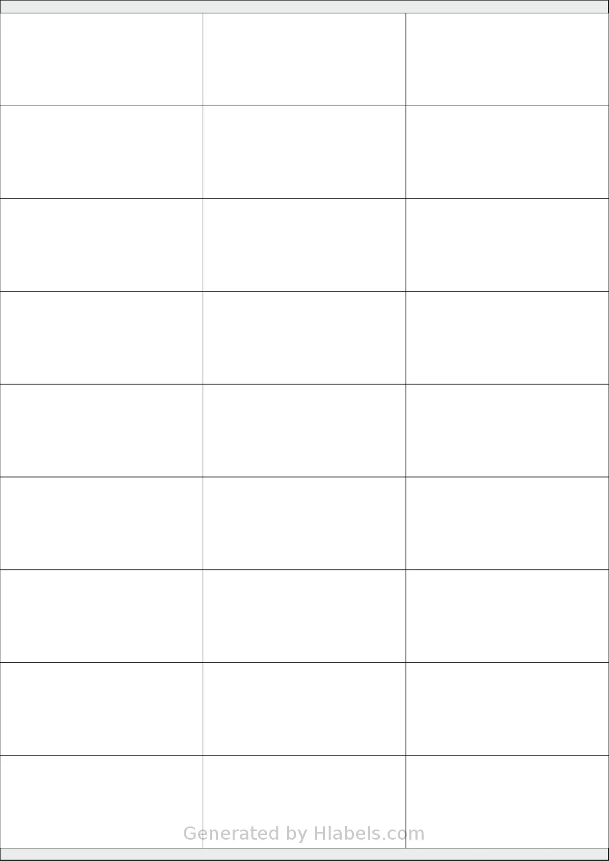 Megastar® LP4MS-7032 template with 27 rectangular 70 x 32 millimeter labels per sheet, on A4-size adhesive blank label sheets.