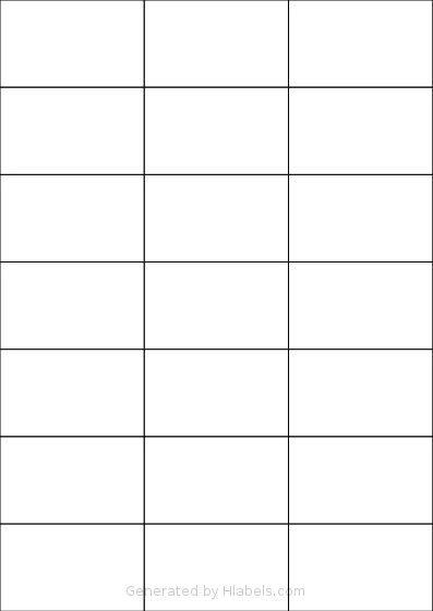 Megastar® LP4MS-7042 template with 21 rectangular 70 x 42.4 millimeter labels per sheet, on A4-size adhesive blank label sheets.