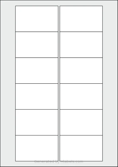 Megastar® LP4MS-7646 template with 12 rectangular 76 x 46 millimeter labels per sheet, on A4-size adhesive blank label sheets.