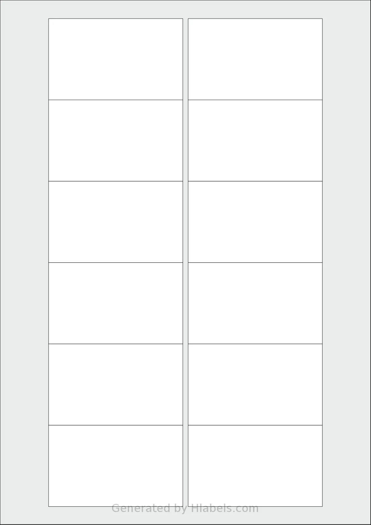 Megastar® LP4MS-7646 template with 12 rectangular 76 x 46 millimeter labels per sheet, on A4-size adhesive blank label sheets.