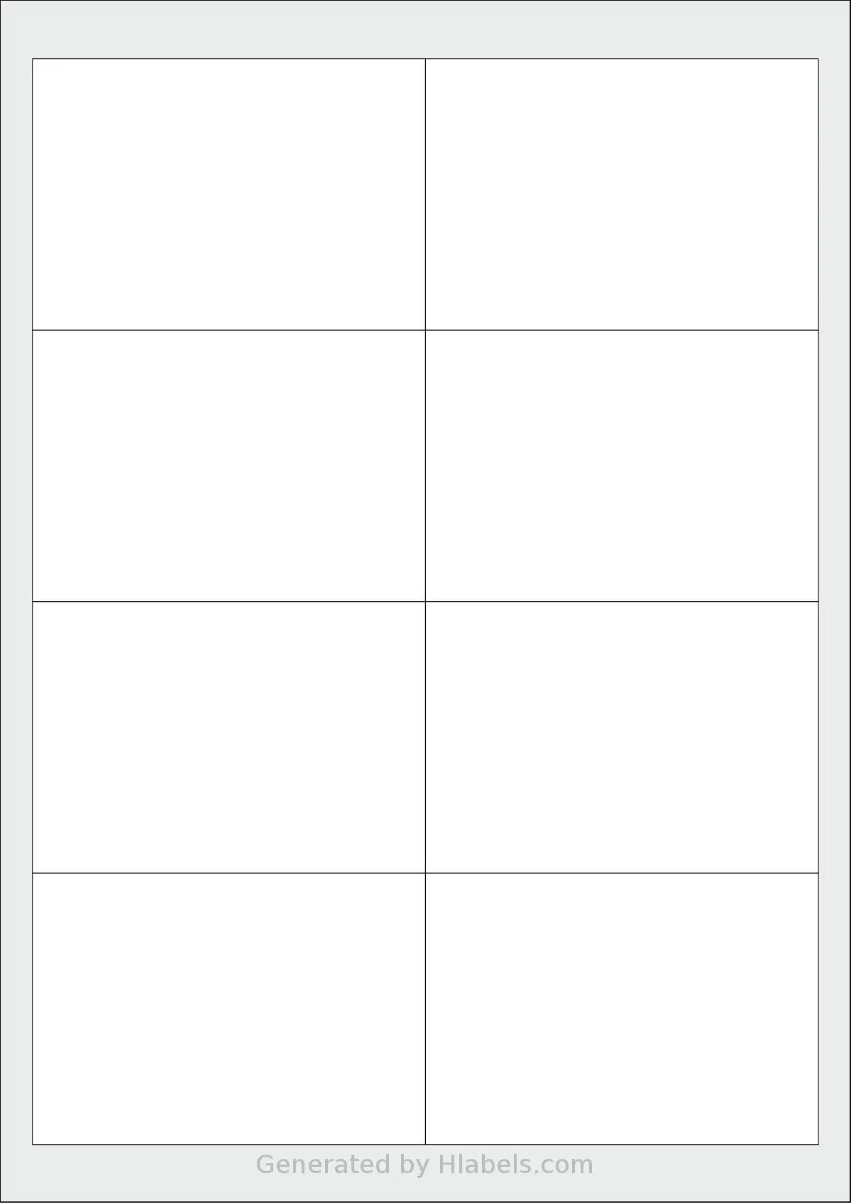 Megastar® LP4MS-9767 template with 8 rectangular 97 x 67 millimeter labels per sheet, on A4-size adhesive blank label sheets.