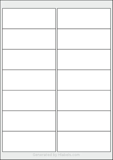 Megastar® LP4MS-9938 template with 14 rectangular 99 x 38 millimeter labels per sheet, on A4-size adhesive blank label sheets.