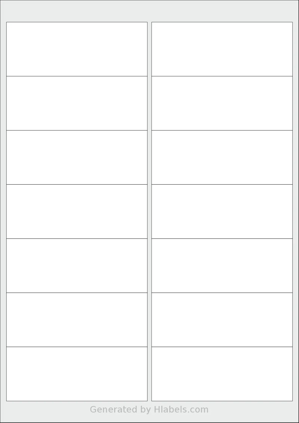 Megastar® LP4MS-9938 template with 14 rectangular 99 x 38 millimeter labels per sheet, on A4-size adhesive blank label sheets.
