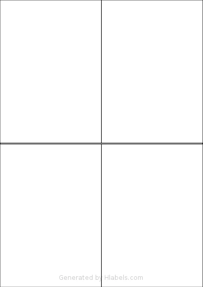 Megastar® LP4MS5-105148 template with 4 rectangular 105 x 148 millimeter labels per sheet, on A4-size adhesive blank label sheets.
