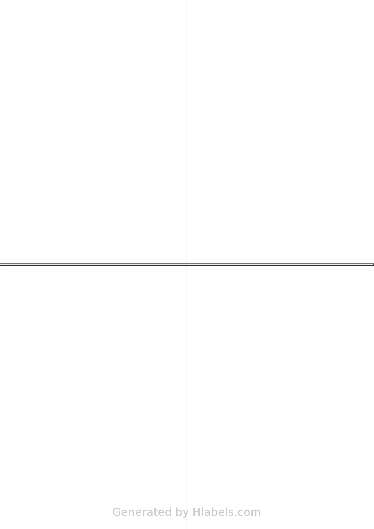 Megastar® LP4MS5-105148 template with 4 rectangular 105 x 148 millimeter labels per sheet, on A4-size adhesive blank label sheets.