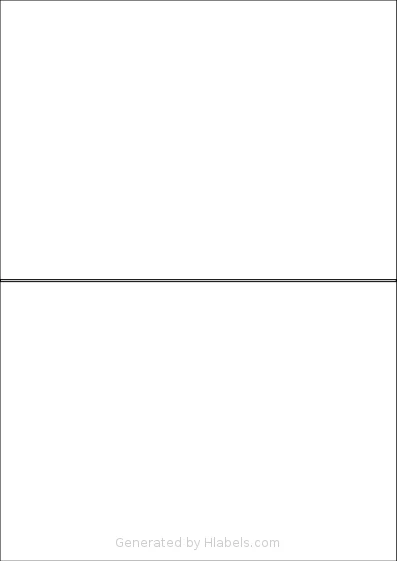 Megastar® LP4MS5-210148 template with 2 rectangular 210 x 148 millimeter labels per sheet, on A4-size adhesive blank label sheets.